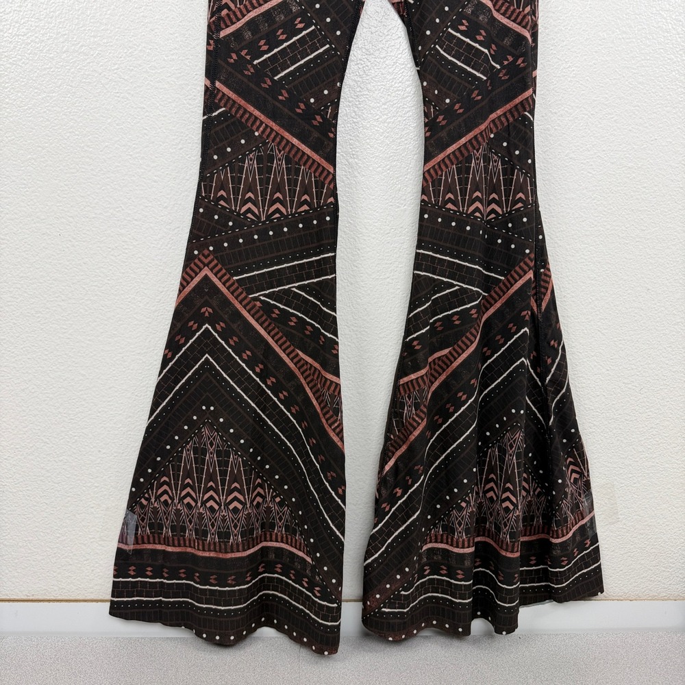Yoga Democracy Leggings Womens S Brown Geometric Mandala Flare Yoga Bell Bottoms - Picture 3 of 8